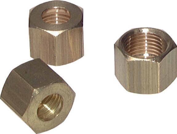 M10x1 x 6mm Brass Union nut for Compression fitting [10 Pieces]