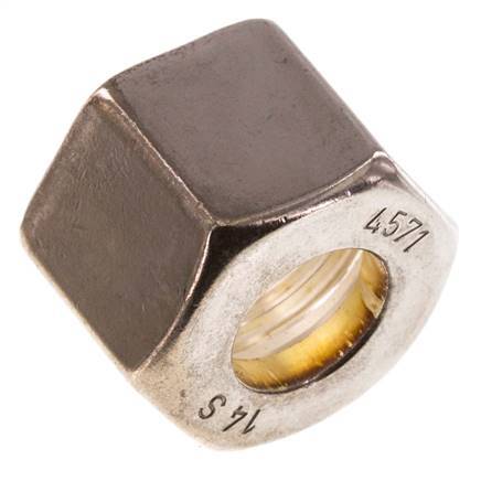 M22x1,5 x 14S Tuerca de unión de acero inoxidable para anillo de compresión