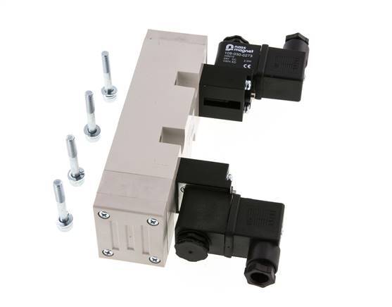 5/3 ISO 5599-2 Válvula solenoide central de escape 115V AC 2-10bar/28-140psi YPC