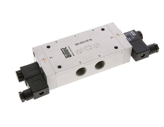 válvula solenoide de 5/3 G1/2'' de centro cerrado 24V AC 3-10bar/42-140psi Airtec