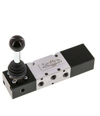 válvula de palanca manual de escape central 5/3 G1/8'' -0,95-10bar/-13,2-140psi