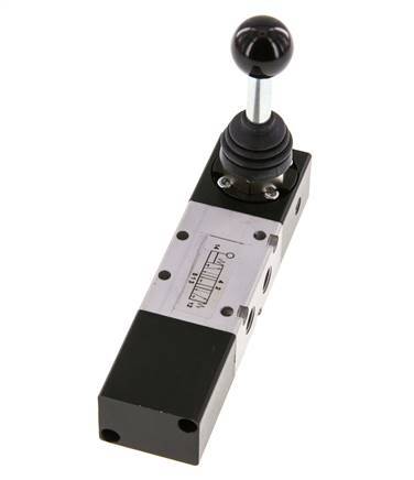 válvula de palanca manual de escape central 5/3 G1/8'' -0,95-10bar/-13,2-140psi