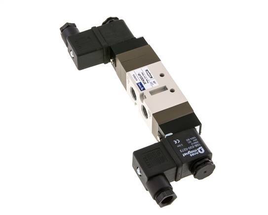 5/3 G1/4'' (G1/8'') Válvula solenoide de centro cerrado 12V DC 2-10bar/28-140psi YPC