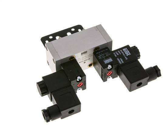 5/3 ISO 5599-1 Válvula solenoide de centro cerrado 230V AC 3-10bar/42-140psi Airtec