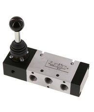 5/3 G1/4'' Válvula de palanca manual con centro de presión -0,95-10bar/-13,2-140psi