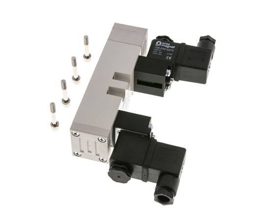 5/3 ISO 5599-1 Válvula solenoide de centro de presión 24V AC 2-10bar/28-140psi YPC