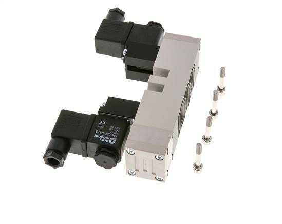 5/3 ISO 5599-1 Válvula solenoide de centro de presión 24V AC 2-10bar/28-140psi YPC