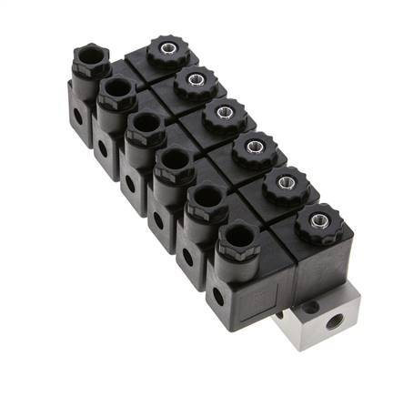 válvula solenoide 6x3/2 G1/8'' NC 24V DC -0.95-10bar/-13.2-140psi Airtec