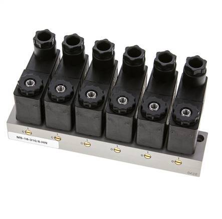 válvula solenoide 6x3/2 G1/8'' NC 24V DC -0.95-10bar/-13.2-140psi Airtec