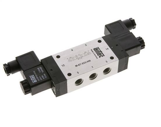 válvula solenoide central de escape 5/3 G1/4'' 12V DC 3-8bar/42-112psi Airtec