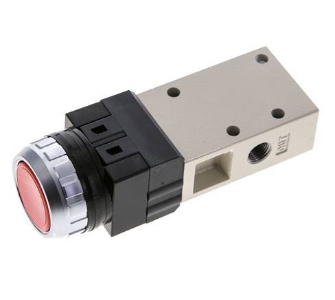 3/2 G1/8'' Válvula de botón rojo 0-8bar/0-112psi YPC
