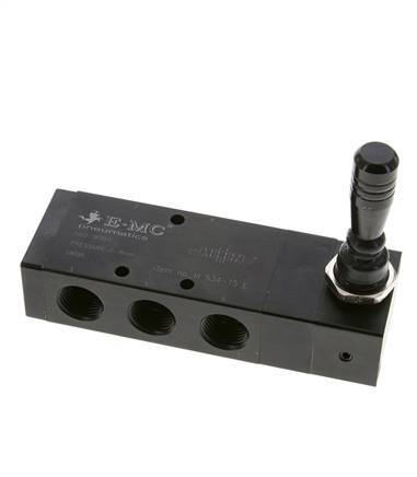 5/3 G1/2'' Válvula de palanca manual de escape Detent 0-8bar/0-112psi E.MC