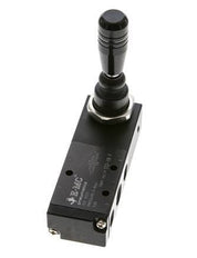 5/3 G1/4'' (G1/8'') Válvula de palanca manual de centro de presión Detente 0-8bar/0-112psi E.MC