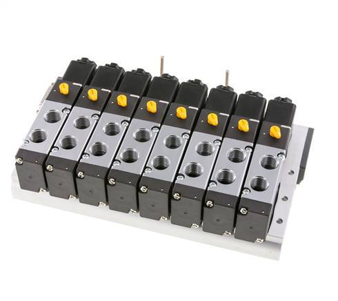 G1/4'' 8x Terminal de válvulas neumáticas 24V DC 1.5-8bar/21.0-112psi Multipolar E.MC