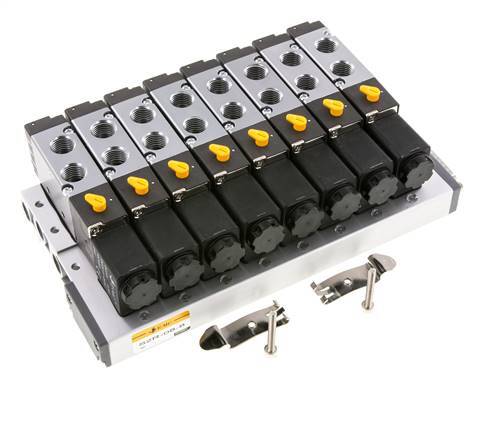 G1/4'' 8x Terminal de válvulas neumáticas 24V DC 1.5-8bar/21.0-112psi Multipolar E.MC