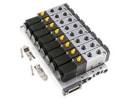 G1/4'' 8x Terminal de válvulas neumáticas 24V DC 1.5-8bar/21.0-112psi Multipolar E.MC