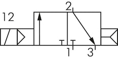 electroválvula 3/2 G1/4'' NC 12V DC 1.5-8bar/21.0-112psi E.MC