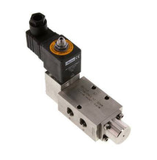 válvula solenoide 5/2 G1/4'' (G1/8'') Acero inoxidable 24V DC 3-12bar/42-168psi