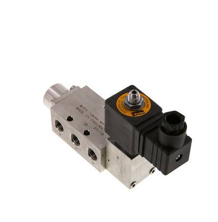 válvula solenoide 5/2 G1/4'' (G1/8'') Acero inoxidable 24V DC 3-12bar/42-168psi