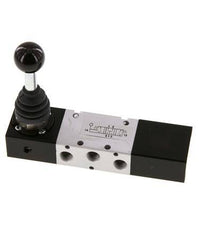 válvula de palanca manual de centro de presión 5/3 G1/8'' -0,95-10bar/-13,2-140psi