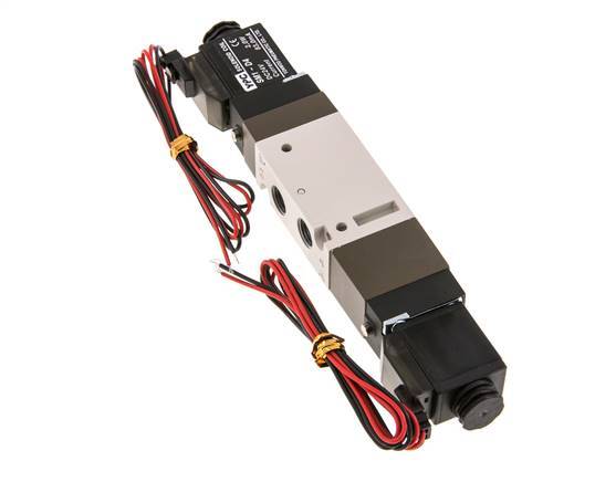 válvula solenoide de centro de presión 5/3 G1/8'' 24V DC 2-10bar/28-140psi Enchufe de 2 pines YPC