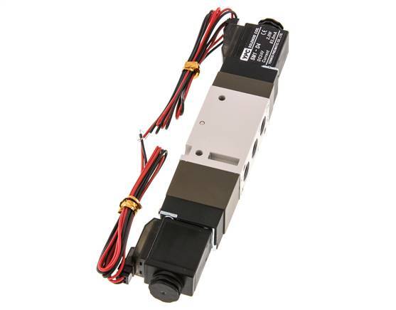 válvula solenoide de centro de presión 5/3 G1/8'' 24V DC 2-10bar/28-140psi Enchufe de 2 pines YPC