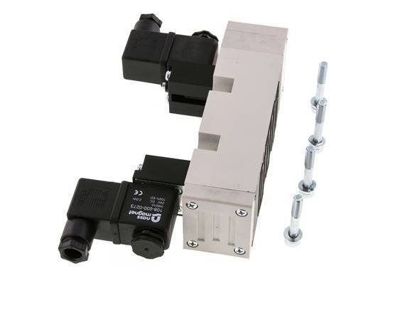 5/3 ISO 5599-2 Electroválvula de centro cerrado 24V AC 2-10bar/28-140psi YPC