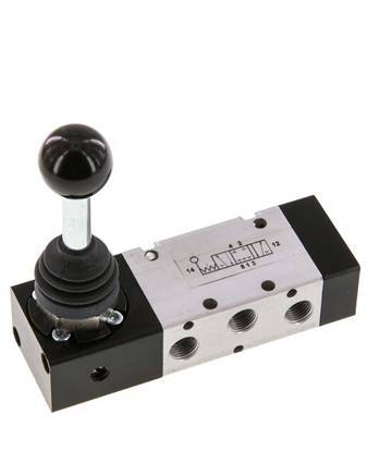 5/3 G1/8'' Palanca de mano cerrada Detente -0.95-10bar/-13.2-140psi
