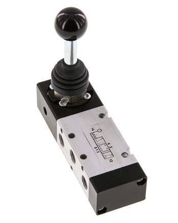5/3 G1/8'' Palanca de mano cerrada Detente -0.95-10bar/-13.2-140psi