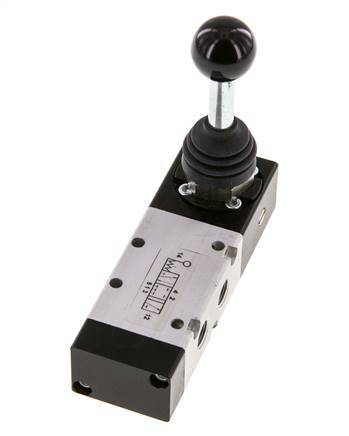 5/3 G1/8'' Palanca de mano cerrada Detente -0.95-10bar/-13.2-140psi