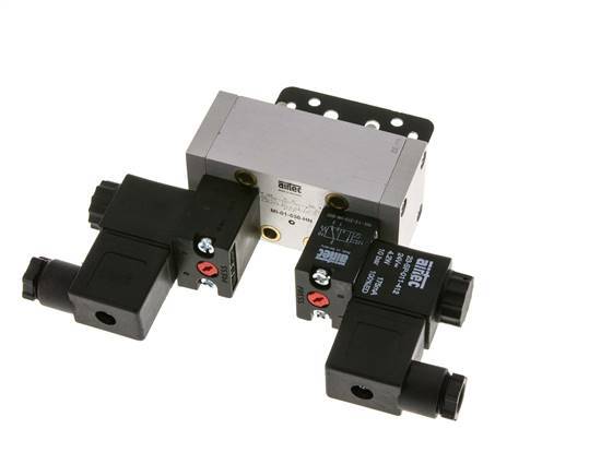 5/3 ISO 5599-1 Válvula solenoide de centro cerrado 48V DC 3-10bar/42-140psi Airtec