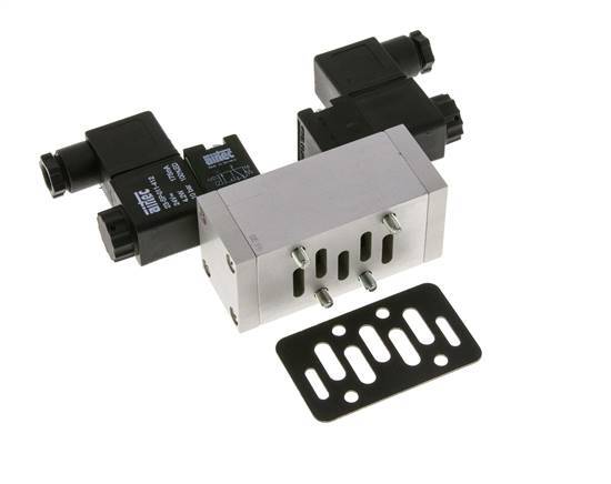 5/3 ISO 5599-1 Válvula solenoide de centro cerrado 48V DC 3-10bar/42-140psi Airtec