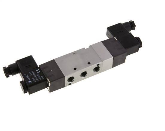 válvula solenoide de centro de presión 5/3 G1/4'' 24V DC 1.5-8bar/21.0-112psi E.MC