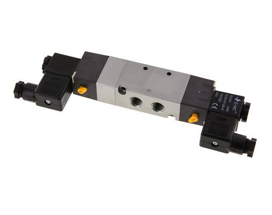 válvula solenoide de centro de presión 5/3 G1/4'' 24V DC 1.5-8bar/21.0-112psi E.MC