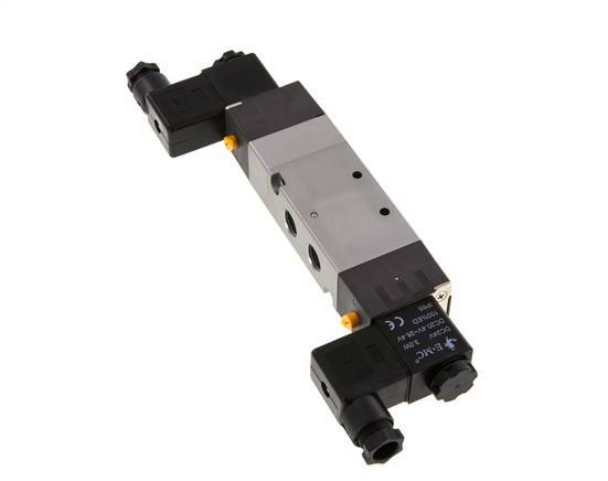 válvula solenoide de centro de presión 5/3 G1/4'' 24V DC 1.5-8bar/21.0-112psi E.MC