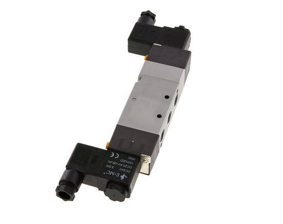 válvula solenoide de centro de presión 5/3 G1/4'' 24V DC 1.5-8bar/21.0-112psi E.MC