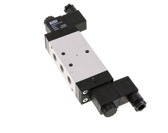 5/3 G1/4'' Válvula de solenoide de centro cerrado 24V AC 3-10bar/42-140psi Airtec