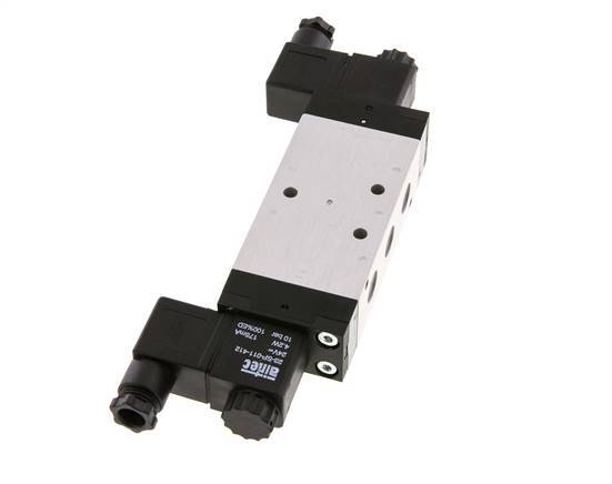 5/3 G1/4'' Válvula de solenoide de centro cerrado 24V AC 3-10bar/42-140psi Airtec