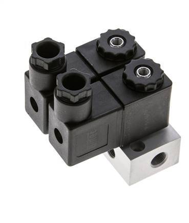 2x3/2 G1/8'' NC Electroválvula 24V DC -0.95-10bar/-13.2-140psi Airtec