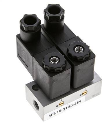 2x3/2 G1/8'' NC Electroválvula 24V DC -0.95-10bar/-13.2-140psi Airtec