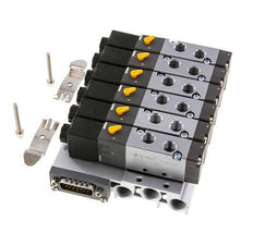 G1/8'' 6x Terminal de válvulas neumáticas 24V DC 1.5-8bar/21.0-112psi Multipolar E.MC
