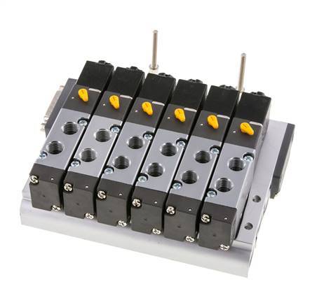 G1/8'' 6x Terminal de válvulas neumáticas 24V DC 1.5-8bar/21.0-112psi Multipolar E.MC