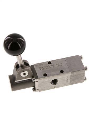 válvula de palanca manual 3/2 G1/4'' Acero inoxidable Detent -0.95-12bar/-13.2-168psi