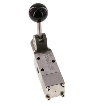 válvula de palanca manual 3/2 G1/4'' Acero inoxidable Detent -0.95-12bar/-13.2-168psi
