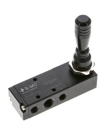 5/3 G1/4'' (G1/8'') Válvula de palanca manual de centro de presión 0-8bar/0-112psi E.MC