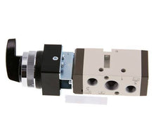 5/2 G1/4'' (G1/8'') Válvula de conmutación rotativa Negra 0-8bar/0-112psi YPC