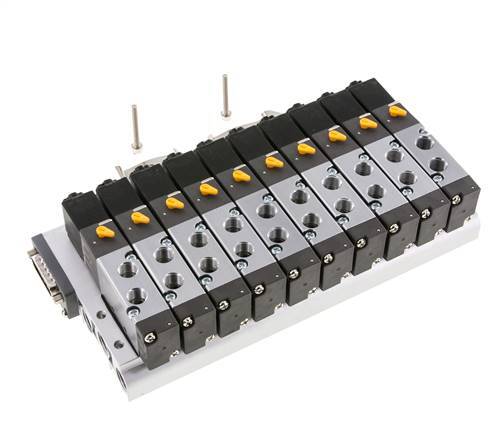 G1/8'' 10x Terminal de válvulas neumáticas 24V DC 1.5-8bar/21.0-112psi Multipolar E.MC