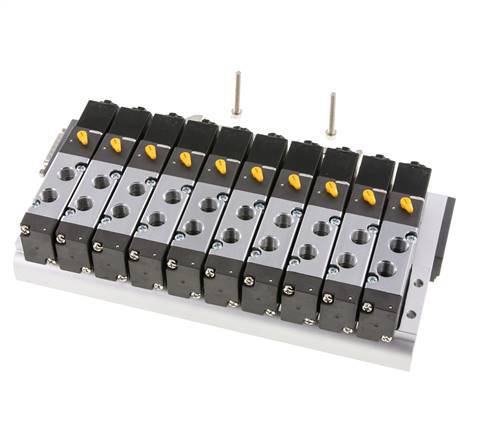 G1/8'' 10x Terminal de válvulas neumáticas 24V DC 1.5-8bar/21.0-112psi Multipolar E.MC