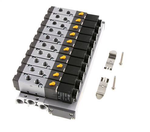 G1/8'' 10x Terminal de válvulas neumáticas 24V DC 1.5-8bar/21.0-112psi Multipolar E.MC