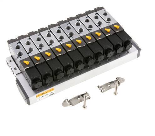G1/8'' 10x Terminal de válvulas neumáticas 24V DC 1.5-8bar/21.0-112psi Multipolar E.MC